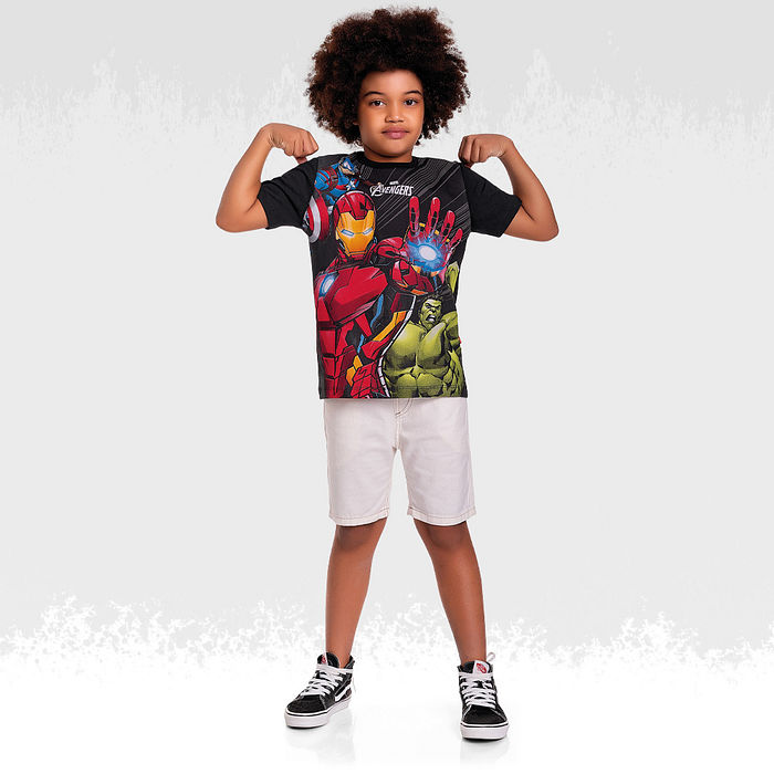 Camiseta em meia malha Avengers