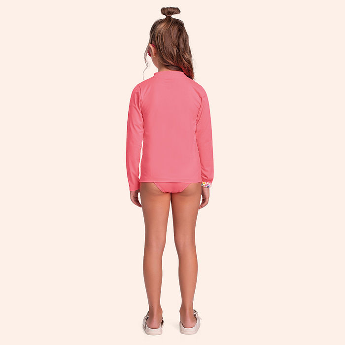 Conjunto biquíni blusa manga longa e calcinha com forro em cotton poliéster