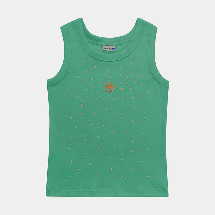 Regata com bordado de flor