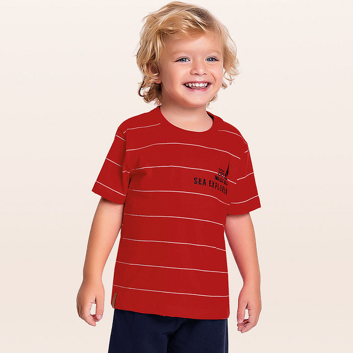 Camiseta em meia malha náutico