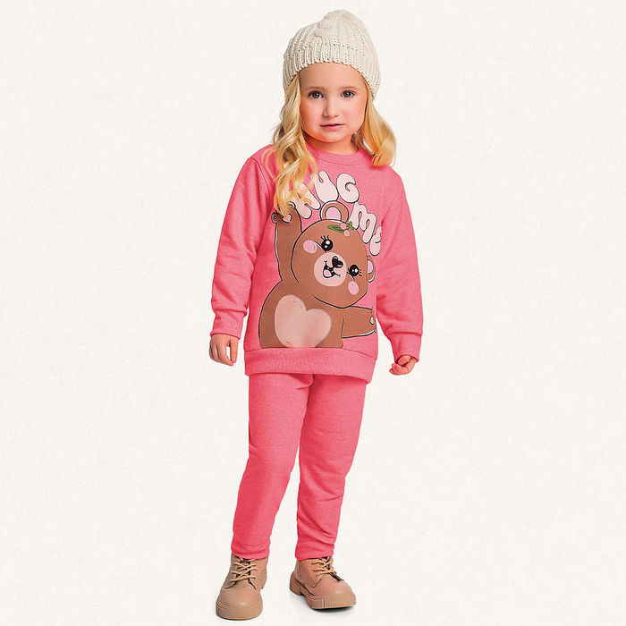 Conjunto blusão e calça em moletom molinê hug me