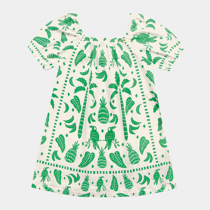 Vestido com estampa tropical