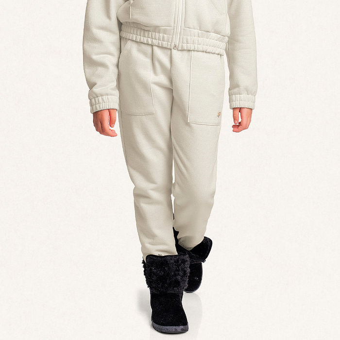 Calça em moletom lurex com bolso