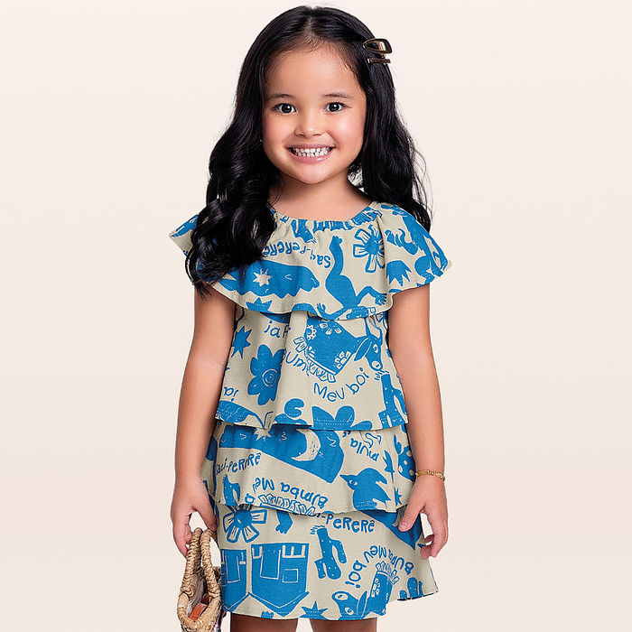 Conjunto blusa e saia folclore