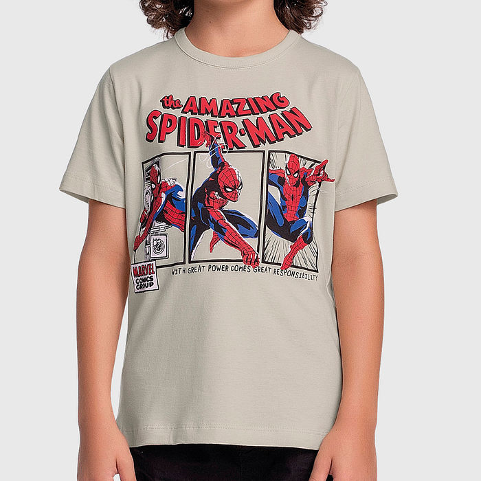 Camiseta do homem-aranha em meia malha