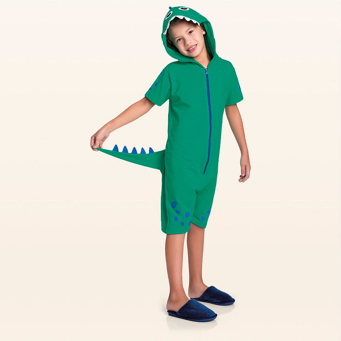 Kigurumi dinossauro em moletinho