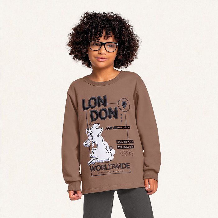 Conjunto blusão e calça em moletom london