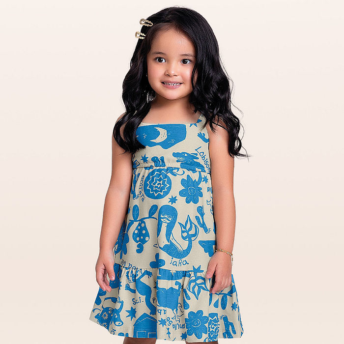 Vestido em malha florence folclore