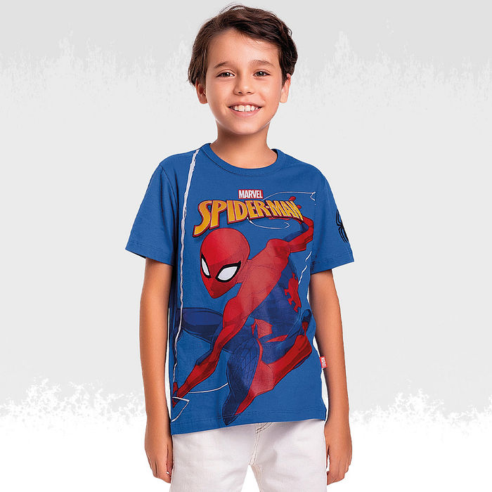 Camiseta meia malha spiderman
