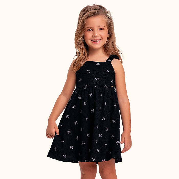 Vestido em malha favo com alça de amarração