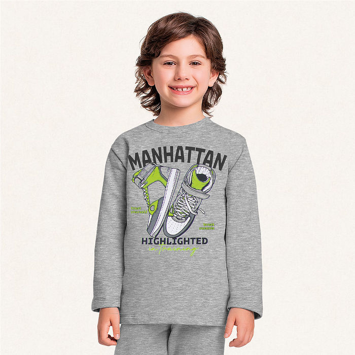 Conjunto blusão e calça em moletom manhattan