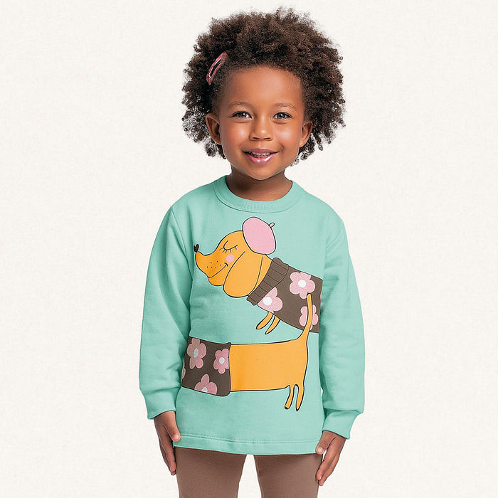 Conjunto blusão em moletom e legging em molecotton dog