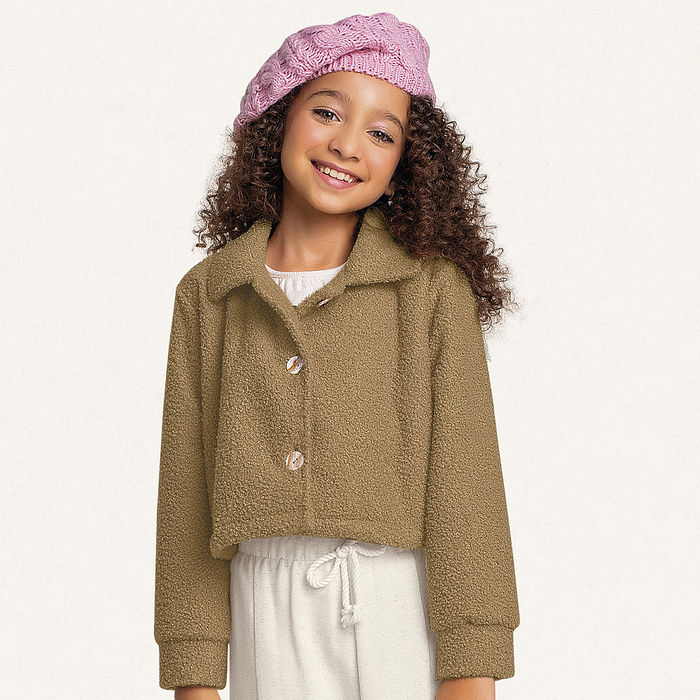 Casaco aberto em Pêlo cotelê