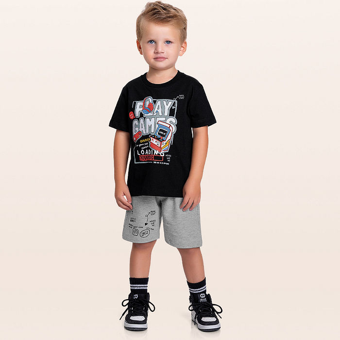 Conjunto camiseta e bermuda play games