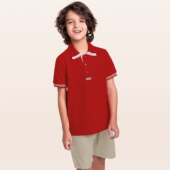 Conjunto camisa polo e bermuda com bolso