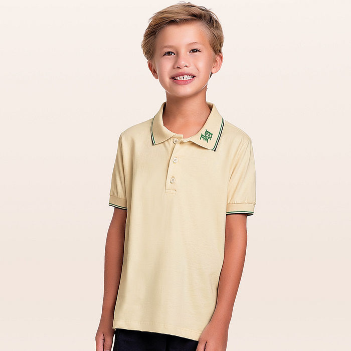 Camisa polo em meia malha bordada