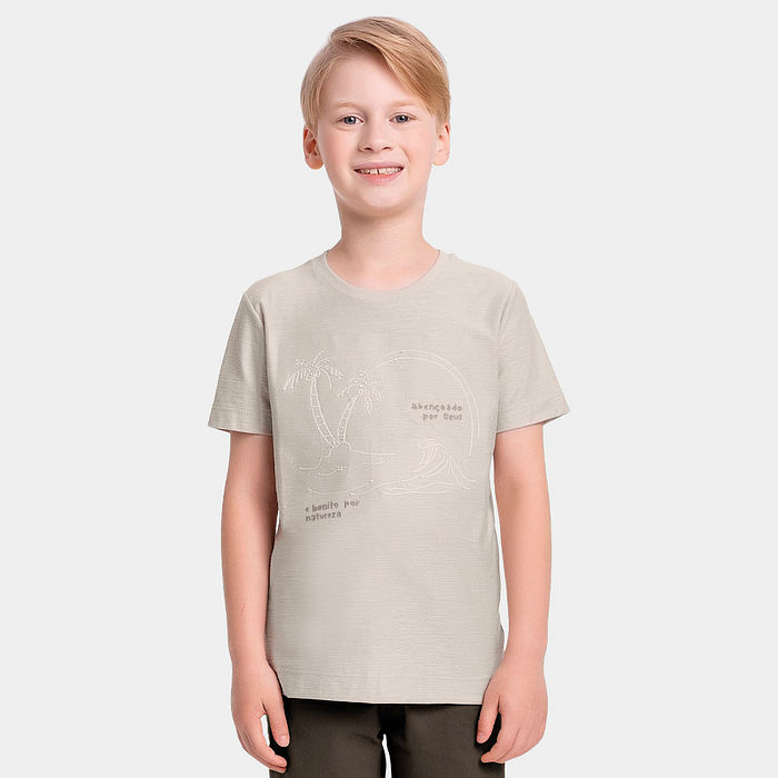 Camiseta em meia malha flamê brasilidade