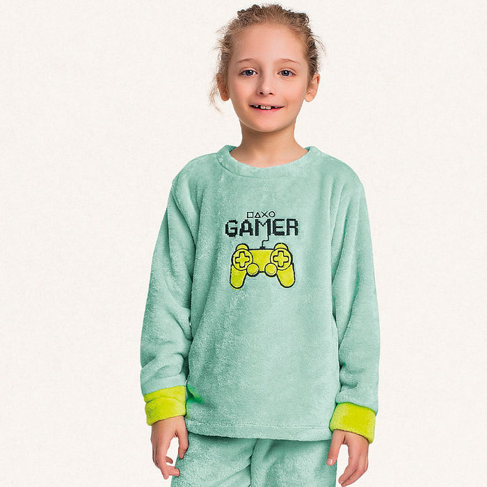 Conjunto blusão e calça em tecido fleece gamer