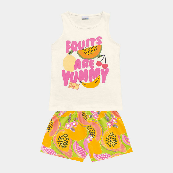 Conjunto regata e short de frutas