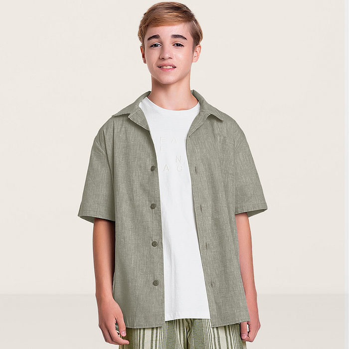 Camisa em tecido biarritz