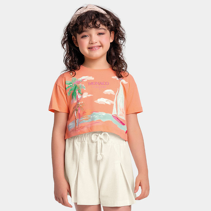 Conjunto blusa e short praiano