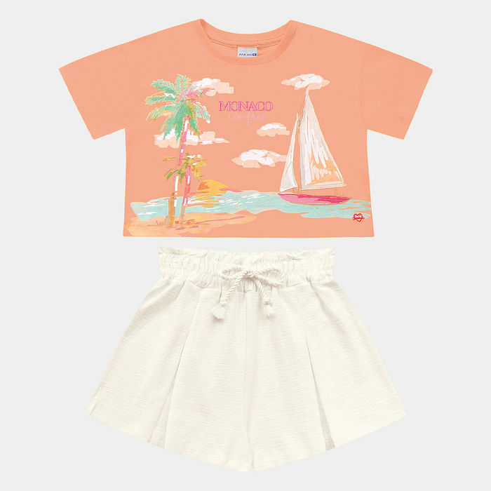 Conjunto blusa e short praiano