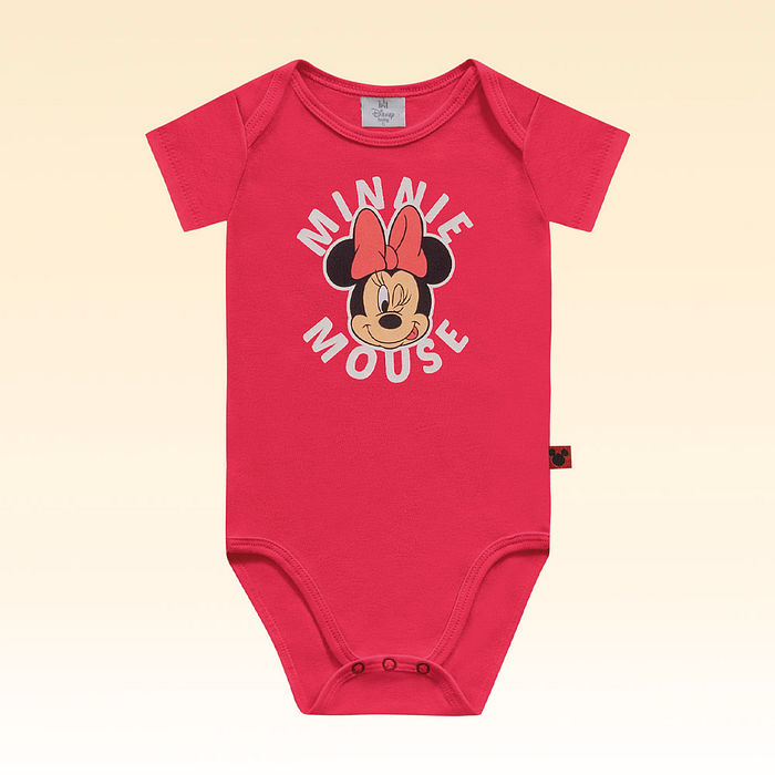 Body manga curta e em suedine minnie