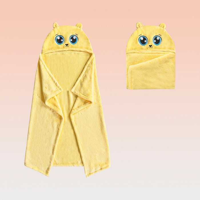 Manta com capuz em tecido fleece