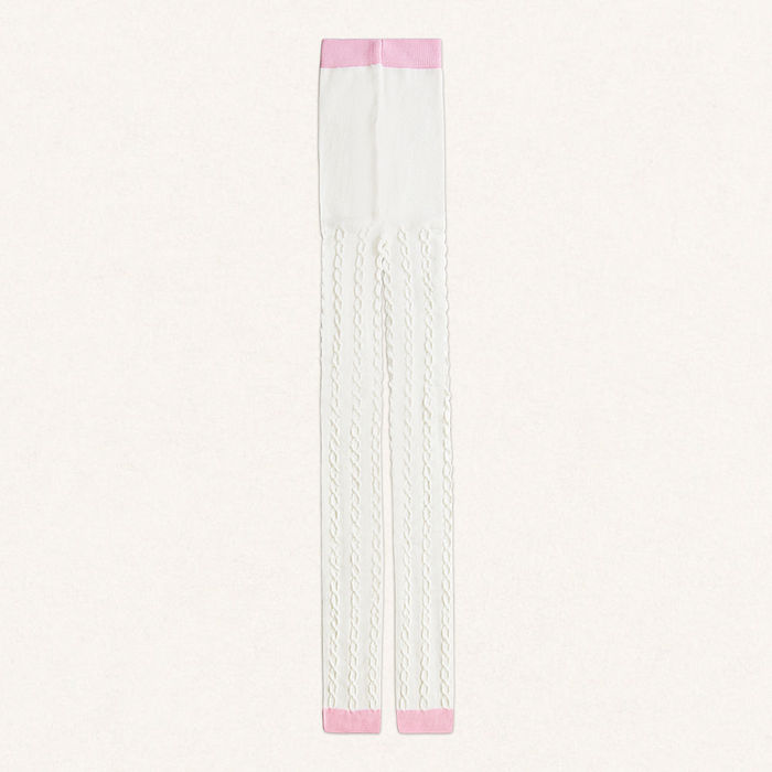 Meia calça listras trançadas