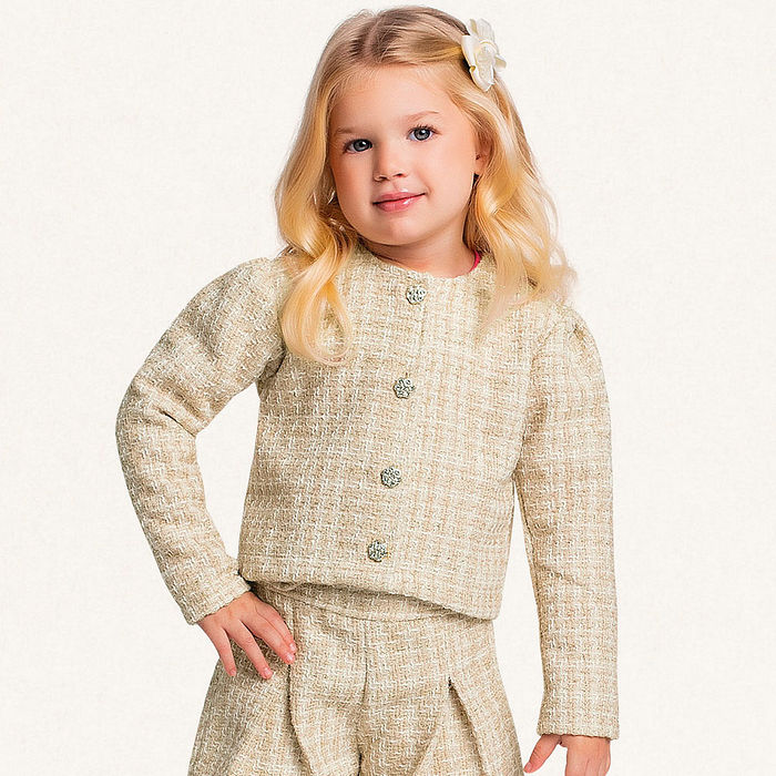 Casaco aberto em Tweed