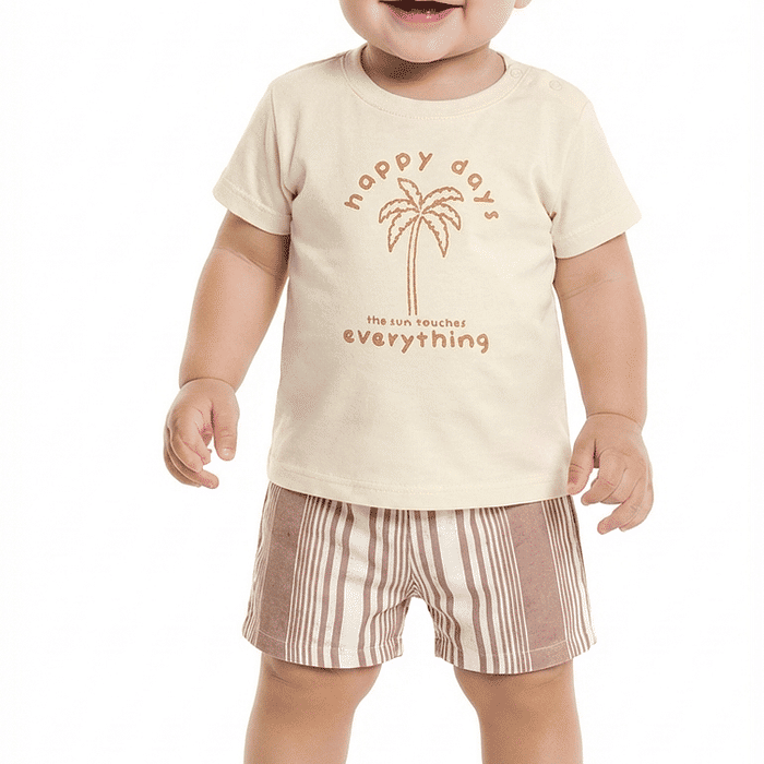 Conjunto camiseta meia malha e shorts em Brooklyn