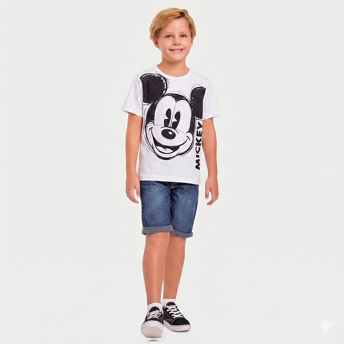 Camiseta manga curta infantil Mickey