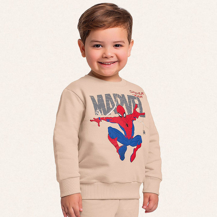 Conjunto blusão e calça em moletom Homem-aranha
