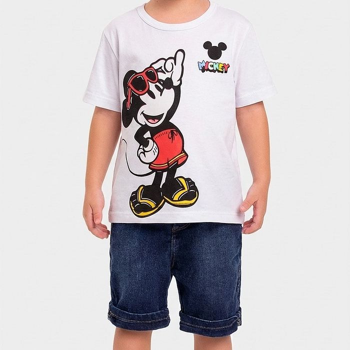 Camiseta manga curta infantil Mickey