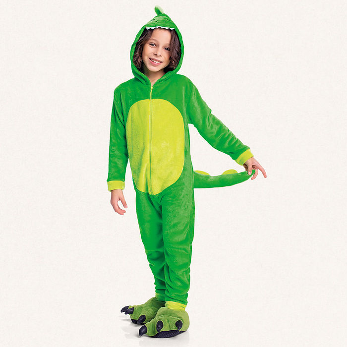 Kigurumi dinossauro em fleece