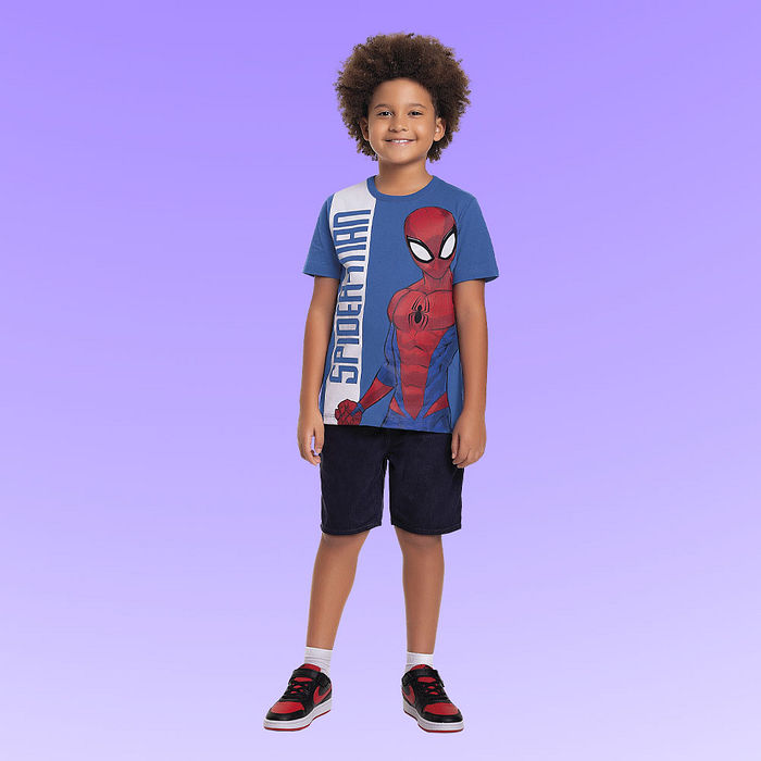 Camiseta em meia malha Homem-aranha