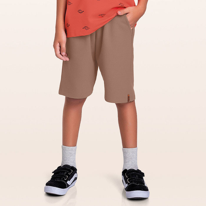 Bermuda em moletinho com cadarço e bolso