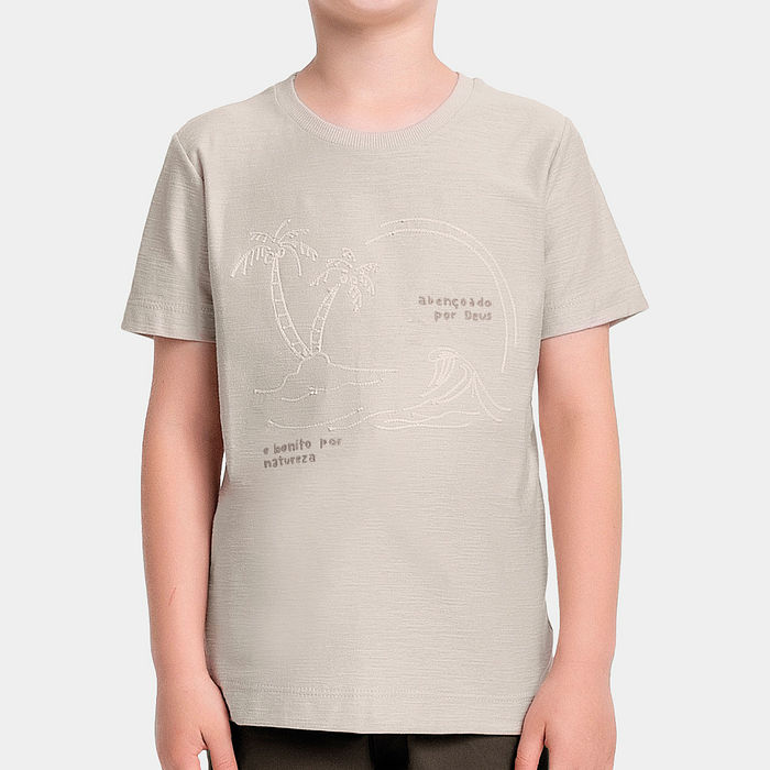 Camiseta em meia malha flamê brasilidade