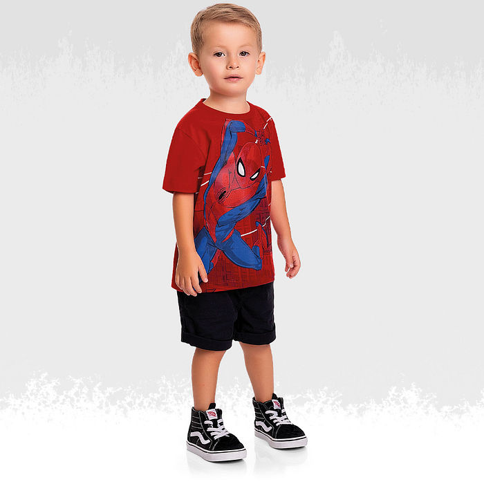 Camiseta spiderman meia malha