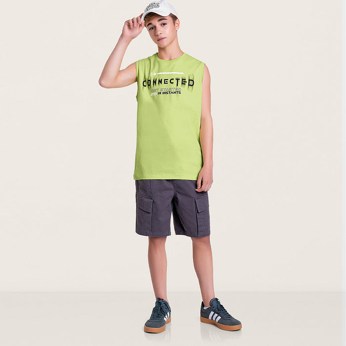 Regata lisa connected com silk em relevo 3D