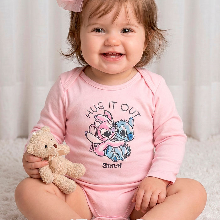 Body manga longa Lilo & Stitch