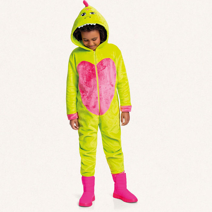 Kigurumi dinossauro em fleece