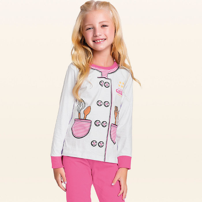 Conjunto pijama blusa manga longa e calça profissão