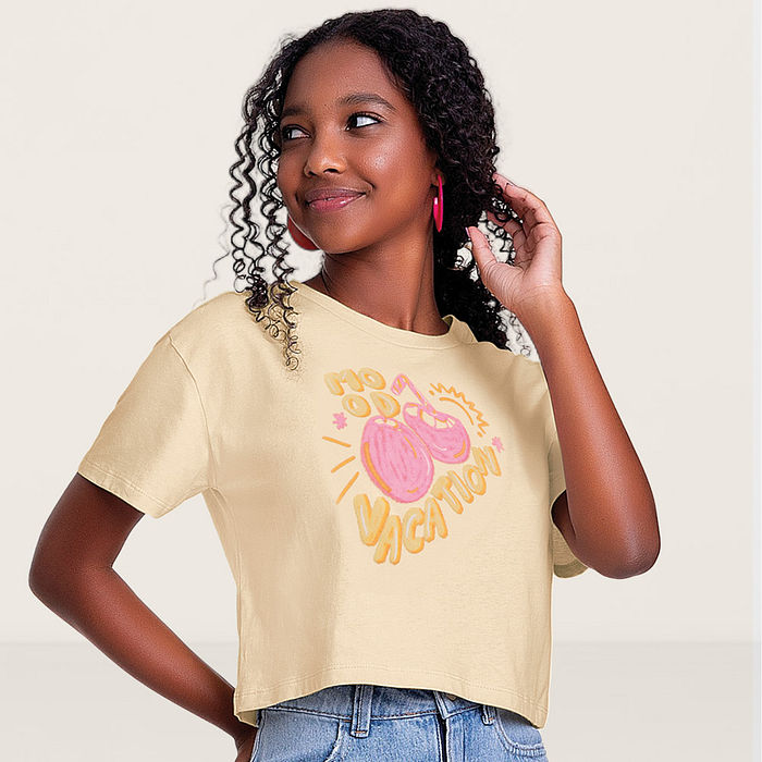 Blusa cocos em meia malha tropical