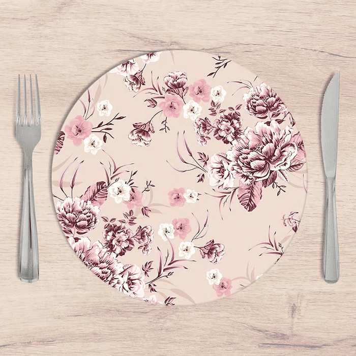 Kit: 4 Capas de SOUSPLAT Redondo Calcuta Ubergine - 35x35 -   