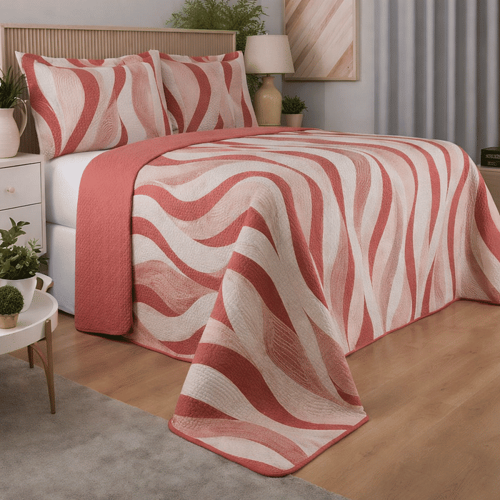 Kit: 1 Cobre-leito Bouti de Microfibra Ultrassonic + Porta-Travesseiros - Renata Rosa