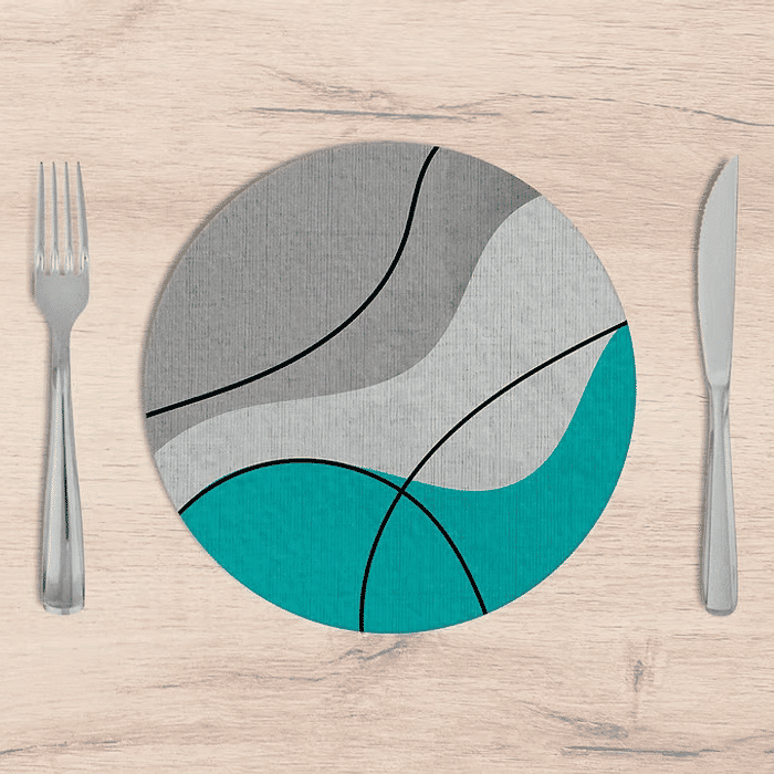 Kit: 4 Capas de SOUSPLAT Redondo Matrix Acinzentado - 35x35 -   