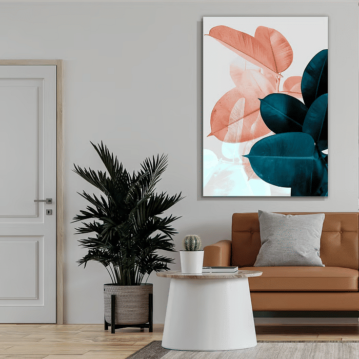 Tela Decorativa Grande Orange Leaf 