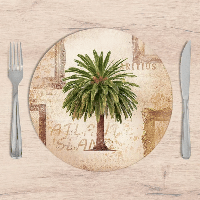 Kit: 4 Capas de Sousplat Redondo Tropical Sand - 35x35 