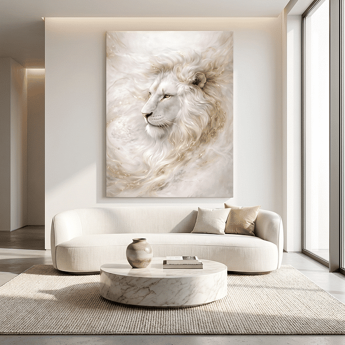 Tela Decorativas Grande Leao Gold